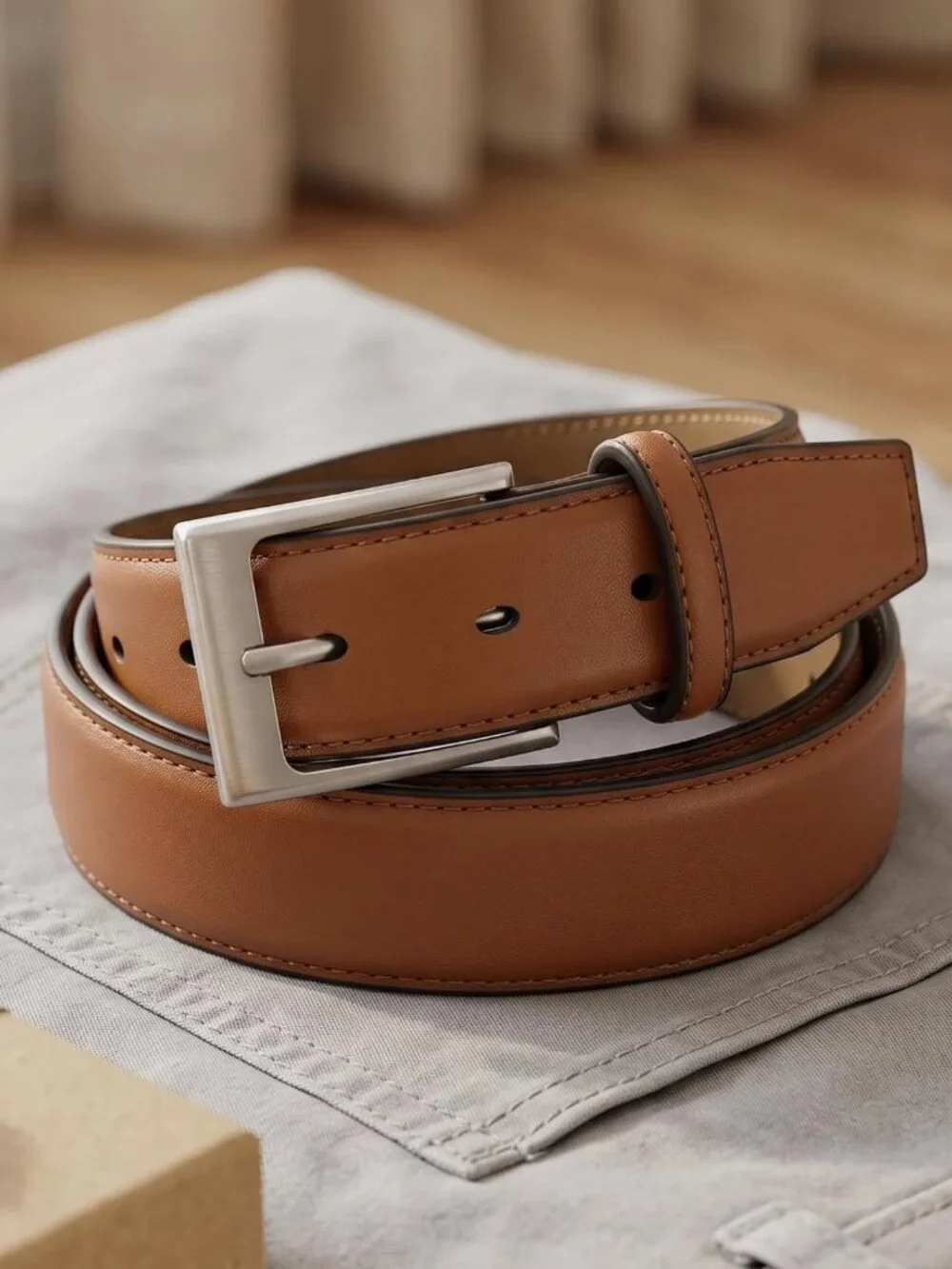 Men's Leather Dress Belt 2 Pack - 1 3/8